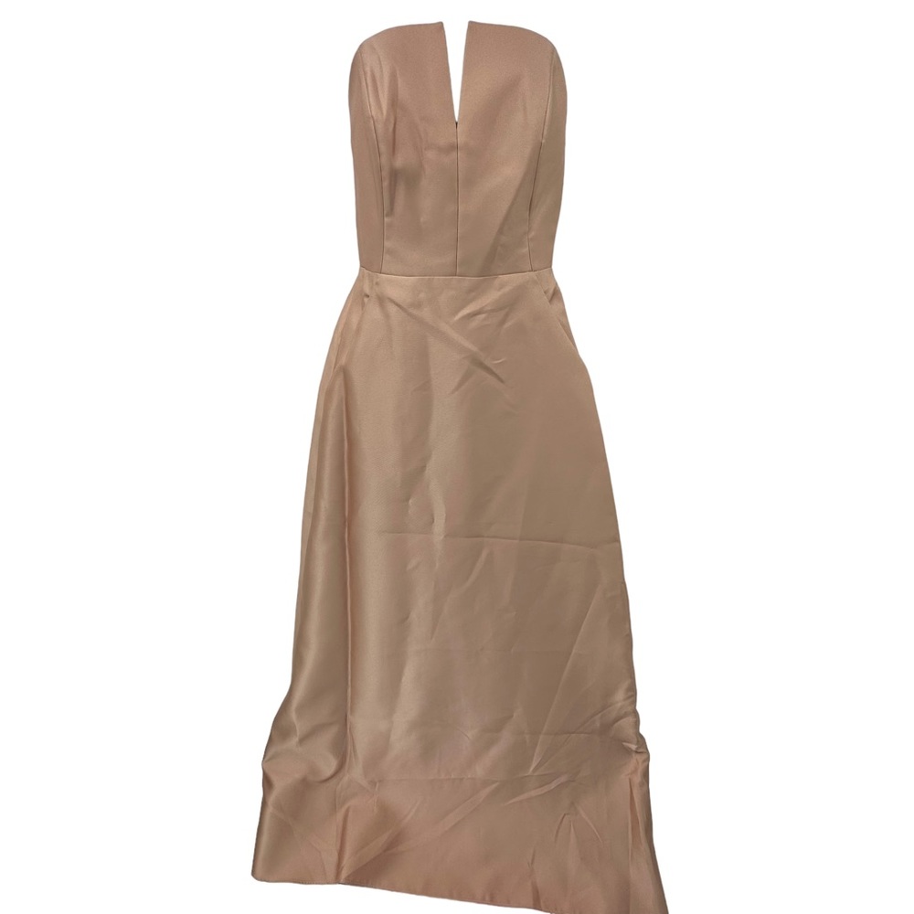 Alfred Sung Strapless Notch Satin Twill Gown Dress 4 New with Tags
